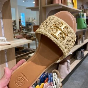Tory Burch Everly Raffia Slide Sandal